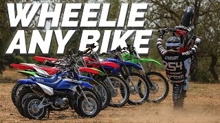 Wheeling 7 Different Dirt Bikes (50cc to 300cc) $1,000 BET | Best Beginner Tips