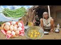 90 year old poor grandma cooking EGG CURRY with Borboti recipe & eating with rice||the Village life