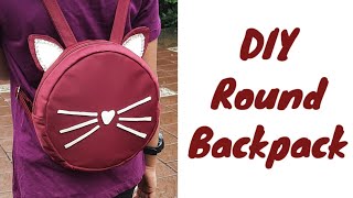 DIY Round Backpack 🎒 / how to make simple cute Round shaped backpack tutorial