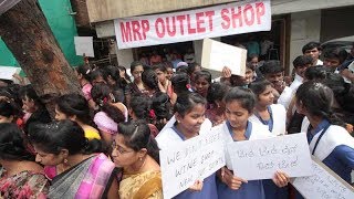 Protest against opening of new liquor shop in Bengaluru