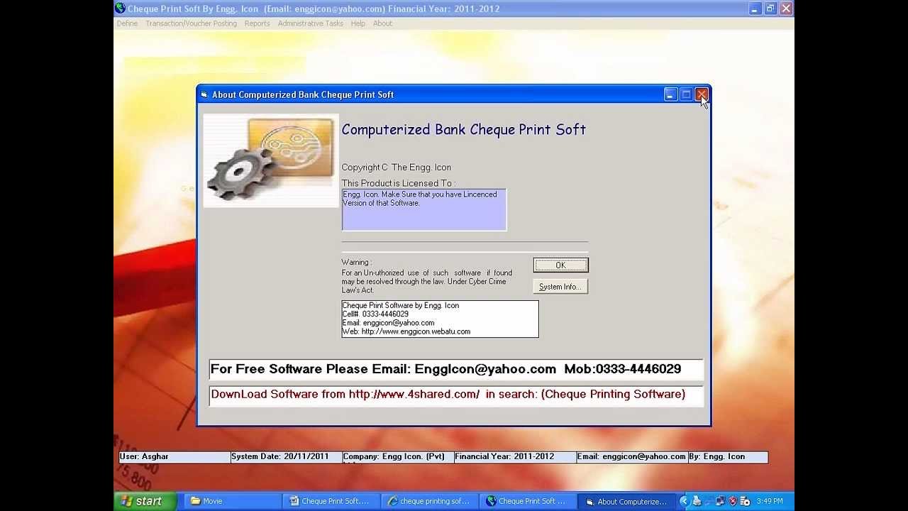 Cheque Printing Software Youtube