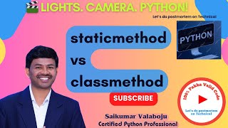 1. staticmethod nd classmethod decorator Mandatory in Python | Python Decorators Explained Clearly