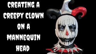 Creepy Clown Painted Mannequin Head