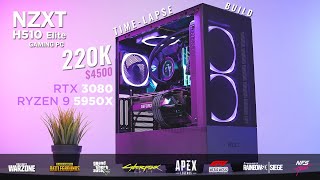 ($4500) 220K NZXT H510 Elite High End Gaming PC Time Lapse Build I Ryzen 9 5950X I RTX 3080