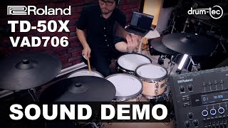 Roland TD-50X Sound Demo on the VAD706 GN electronic drumkit