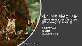 20200614 / 주일설교 / 배드로후서 강해 5. 개, 돼지로 배우는 교훈 / 벧후 2:10b-22절 / 휴스턴 언덕교회 / 옥승웅 목사