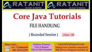 Core Java Tutorials || File Handling || by Mr.Ratan || class-03