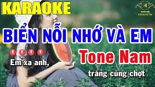 Karaoke Biển Nỗi Nhớ Và Em Tone Nam Nhạc Sống | Trọng Hiếu