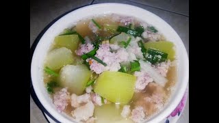 Soup Wax Gourd with Pork ( សម្លរស្ងោត្រឡាចជាមួយសាច់ជ្រូក)