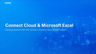 Getting Started: CData Connect Cloud Excel Add-In