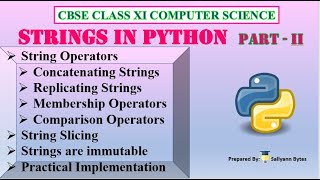 Strings in Python (Part 2) | Mastering Python Strings: Operators, Slicing, Immutability | Class 11