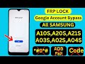 All Samsung A02s/A04s/A03s/A10s/A20s/A21s FRP Bypass New Security 2024 Remove Google Account Lock