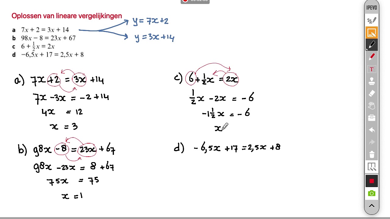 Oplossen Van Lineaire Vergelijkingen - YouTube