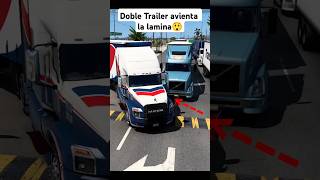 Camión avienta la lámina 😲😯 #truck #simulator #trailer #american #camion