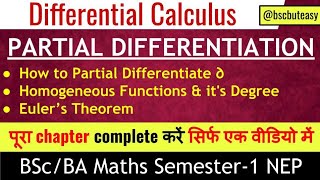 Partial Differentiation | ONE SHOT VIDEO| Differential calculus | Bsc 1st Semester Maths @bscbuteasy