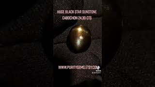 Huge natural black star Sunstone cabochon 24.30 CTS www.puritygems.etsy.com