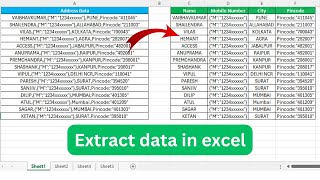Extract data in excel | How to extract zip code from address in Excel