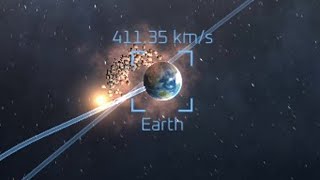 Solar Smash - Earth in planetary collision at 1, 620, 000 km/h