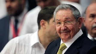 Cuban President Raul Castro makes a statement about relations with U.S.