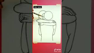 best friend drawing step by step easy