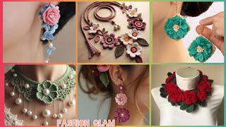 New Handmade Floral Pattern Crochet Earrings \u0026 Necklaces Style