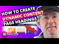 Elementor Create Dynamic Content Page Headings 👈👈👈