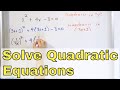 01 - Solving Equations in Quadratic Form - Part 1 (Learn to Solve Equations in Algebra)