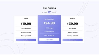 Pricing Component With Toggle | Frontend Mentor Challenge (HTML, CSS, & JavaScript)
