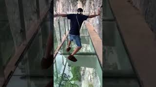 Would you dare to cross? 😱 Glass Bridge China 🤯 #shorts #china #nature #naturelovers #hiddengems