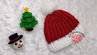 Tutorial Gorro navideño a Crochet Fácil y rápido de tejer | Crochet para principiantes | Paso a Paso