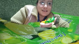 MUKBANG asmr caramelle gusto mela verde limone 😍🤤😅banana 🍬🍭🍫