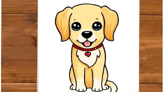 How to draw a Dog || Labrador puppy || Dog pet animal drawings