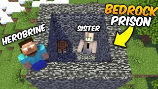 HEROBRINE Trapped My SISTER In BEDROCK PRISON In MINECRAFT || TROLLING SISTER #5