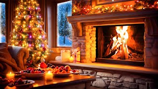24/7 Beautiful Christmas Ambience 🎅🎄 Relaxing Christmas Music Fireplace 🔥 Christmas Music Fireplace
