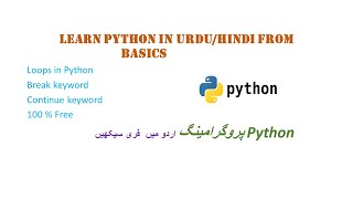 Python programming Urdu/Hindi for loop Tutorial 8.