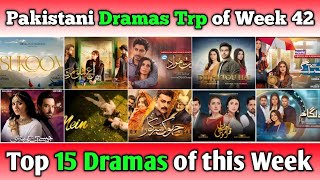 Pakistani Dramas Trp Report of Week 42 : Top 15 Dramas of this Week