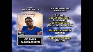 Delphina Alcess Joseph ~ Long Obituary