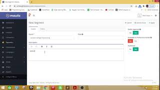segment creation in mautic