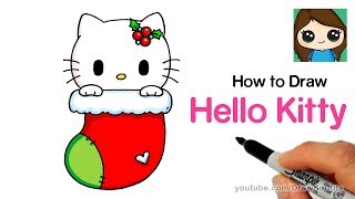 How to Draw Hello Kitty Christmas Stocking Easy