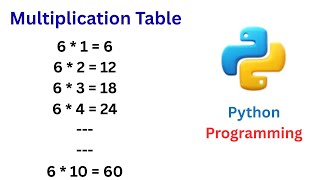 Multiplication Table Program | Python Tutorials