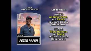 Peter Papius ~ Long Obituary