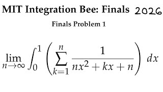 MIT Integration Bee 2026 Finals Problem 1