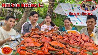 Cha Mẹ Chồng Vui Mừng Ăn Nguyên Mâm Hải Sản Khổng Lồ Cua Biển Tôm Sú Chấm Muối Ớt Cay Con Dâu Đem Về