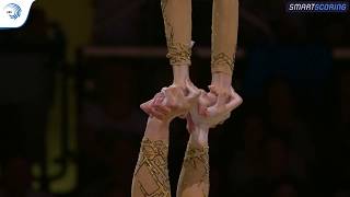 Kamila BRYSKIEWICZ \u0026 Izabela KRASUSKA (POL) - 2019 junior Europeans, all-around final