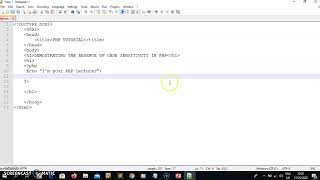 PHP LECTURE 2: DEMONSTRATING ABSENCE OF CASE SENSITIVITY IN PHP FUNCTIONS