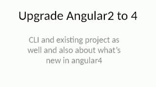 Upgrade Angular2 to 4