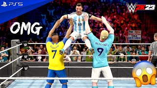WWE 2K23 - Messi & Maradona vs. Cristiano & Haaland - Tag Team Championship Match | PS5™ [4K60]