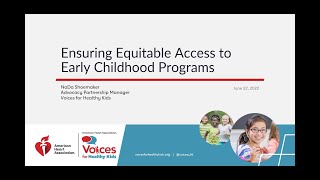 Ensuring Equitable Access to Early Childhood Programs