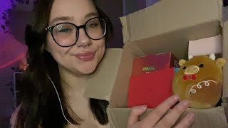 ASMR Unboxing A Christmas Package From @madtingles (whispered haul, tapping)