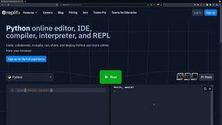 Example Replit Usage for Python3